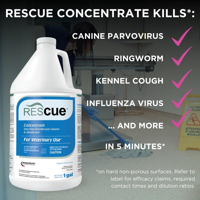 Rescue One-Step Disinfectant Cleaner & Deodorizer - For Veterinary Use  Animal Shelters  Pet Foster Homes  Kennels  Litter Box  Pet Grooming Surfaces - Sanitizing Concentrate  1 Gallon - Image 2