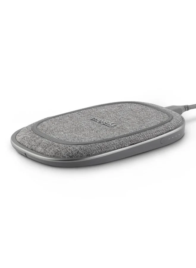 Moshi MOSHI Porto Q 5K Portable Battery 5,000 mAh with Built-in Wireless Charger with USB-C to USB-A Cable  - Nordic Gray