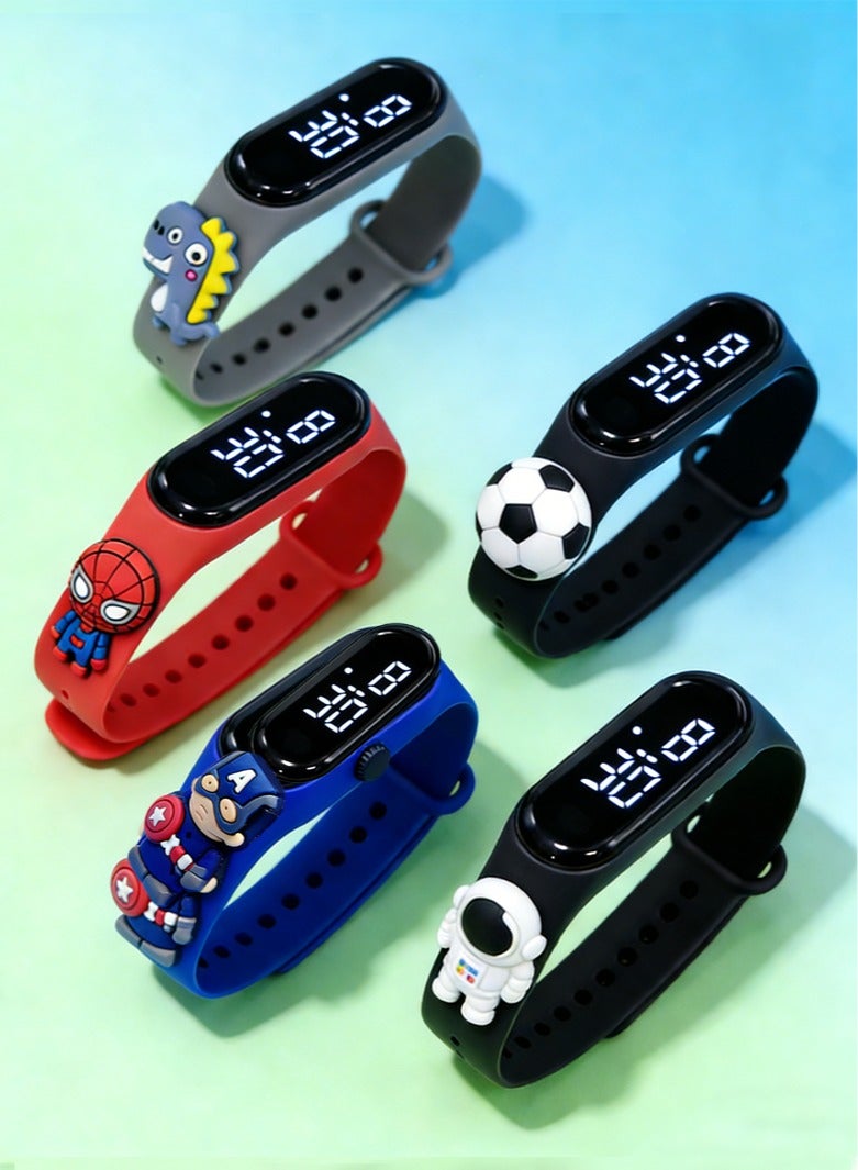 Merrystick 5 Pcs Kids' Water Resistant Silicone Digital Watch  Children's Cute Cartoon Touch Watch Party Favors for Kids Watch, Return Gifts for Birthday Party Kids, Party Favours Bulk Gifts for Kids, Mini Toys Birthday Giveaways, Small Gifts Party Favors, Goodie Bags Pinata - Image 1
