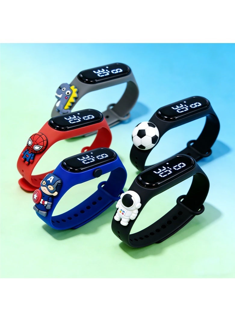 Merrystick 5 Pcs Kids' Water Resistant Silicone Digital Watch  Children's Cute Cartoon Touch Watch Party Favors for Kids Watch, Return Gifts for Birthday Party Kids, Party Favours Bulk Gifts for Kids, Mini Toys Birthday Giveaways, Small Gifts Party Favors, Goodie Bags Pinata - Image 2