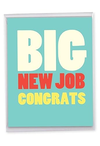 NobleWorks Jumbo Congratulations Paper Card 8.5 x 11 Inch with Envelope (1 Pack) Oversize Jumbo Congats, Good Luck Big New Job Congrats J2735CGG - Image 1