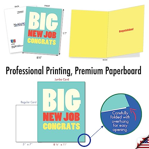 NobleWorks Jumbo Congratulations Paper Card 8.5 x 11 Inch with Envelope (1 Pack) Oversize Jumbo Congats, Good Luck Big New Job Congrats J2735CGG - Image 3
