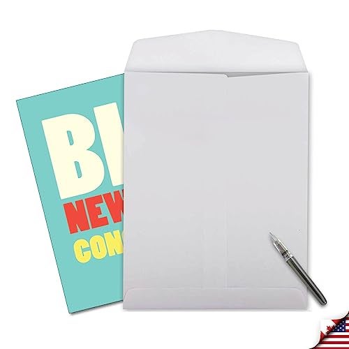 NobleWorks Jumbo Congratulations Paper Card 8.5 x 11 Inch with Envelope (1 Pack) Oversize Jumbo Congats, Good Luck Big New Job Congrats J2735CGG - Image 4
