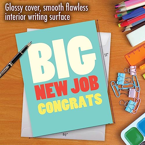 NobleWorks Jumbo Congratulations Paper Card 8.5 x 11 Inch with Envelope (1 Pack) Oversize Jumbo Congats, Good Luck Big New Job Congrats J2735CGG - Image 5
