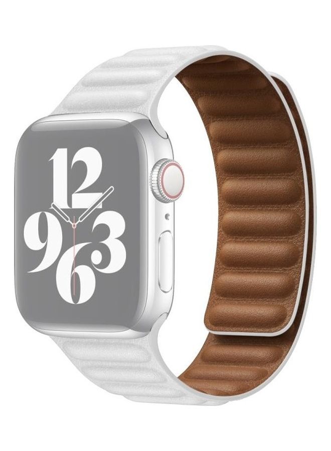 NIBEMINENT Replacement Watchband for Apple Watch Series 7/6/5/4/3/2/1/SE 38/40/41mm White - Image 1