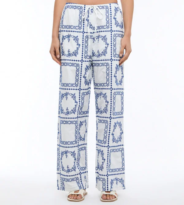 بي سي بي جي BCBG-ENGLISH EMB STRIPE TROUSER