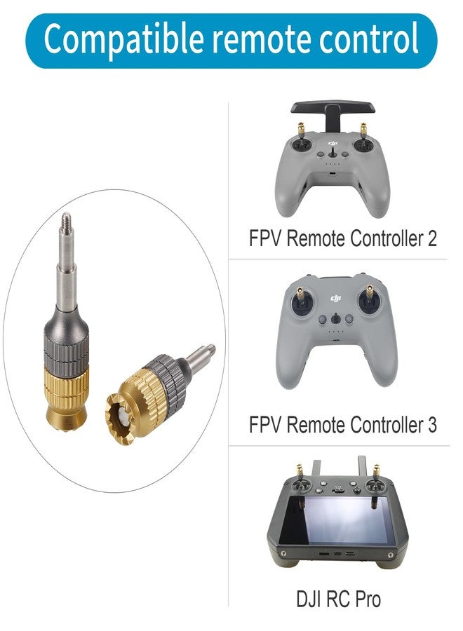 Hanatora Extension Joystick Stick for DJI FPV Remote Controller 3 2,Neo,Avata 2,RC Pro, Metal Control Extender Joysticks,Long Thumb Sticks Replacement Accessories - Image 2