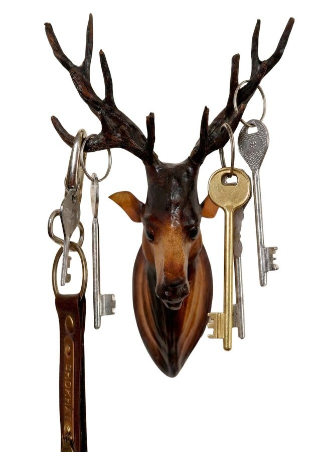 NB Crafted Decoration items for living Room Deer Head Wall Hanging showpiece for Home, Hotel, Restaurants, Cafe Interior Decor Showpiece (Pack of 1) - Image 1