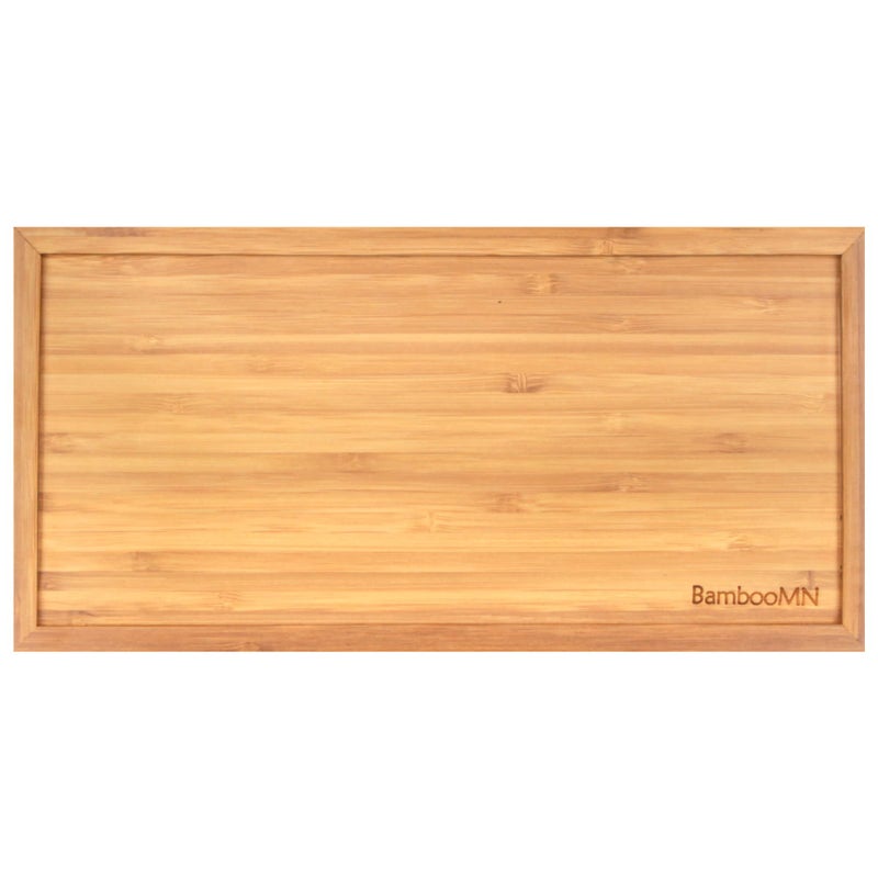 BambooMN Organic Bamboo Serving Tray, Vanity, Tea Serving, Appetizers, Snacks, Charcuterie Board, 11"x5.5"x0.6" - 1 Tray - Image 2
