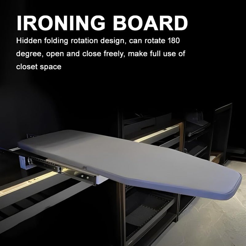 Volo Volo Wardrobe Retractable Pull Out Ironing Board 180 Swivel Foldable Ironing Station for Small Spaces Iron Board with Heat Resistant Ironing Cover Board Size 318813  - Image 2