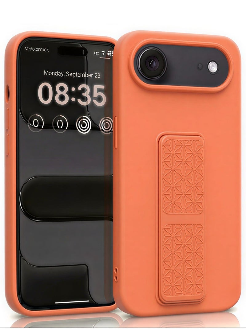 جراب سيليكون لهاتف iPhone 17 Air مزود بحزام تثبيت وحامل (مسند)؛ غطاء ناعم يدعم الوضعين الرأسي والأفقي، مع حماية كاملة للكاميرا، مخصص لهاتف iPhone 17 Air (مقاس 6.5 بوصة). - Image 1