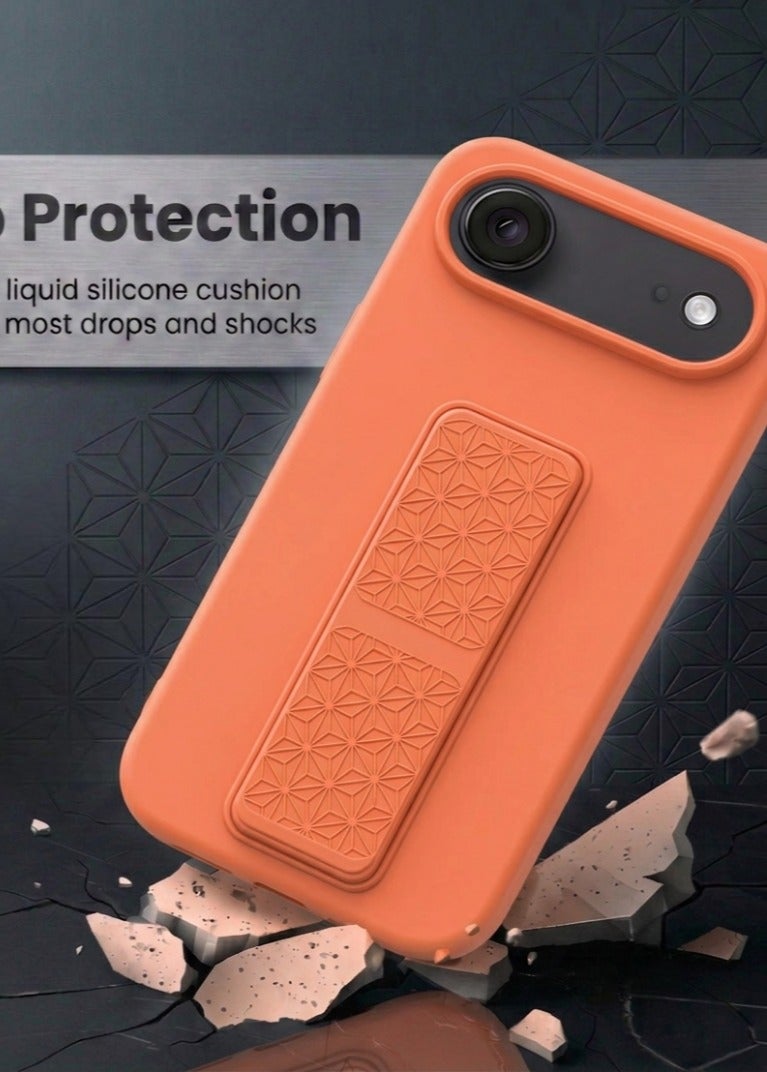 جراب سيليكون لهاتف iPhone 17 Air مزود بحزام تثبيت وحامل (مسند)؛ غطاء ناعم يدعم الوضعين الرأسي والأفقي، مع حماية كاملة للكاميرا، مخصص لهاتف iPhone 17 Air (مقاس 6.5 بوصة). - Image 5