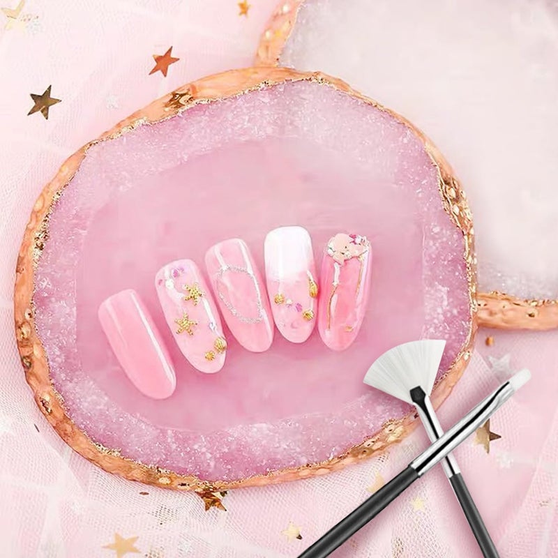HomTop Nail Art Tools 22-piece Set, Resin Nail Art Palette, 2-way Acrylic Silicone Engraving Pen Dotting Pen Tools Nail Art Kit for Nail Art DIY Home Salon Makeup Display Board, pink - Image 3