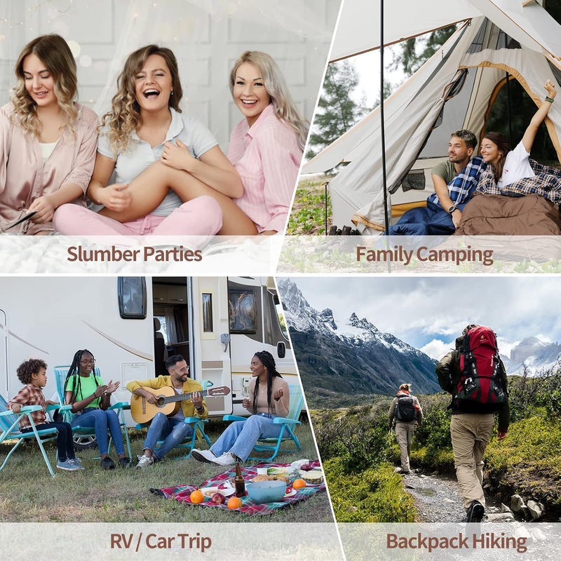 KingCamp كيس نوم كينغ كامب للبالغين، للطقس البارد والدافئ XL كبير وطويل مع حقيبة ضغط، معدات أساسية محمولة مقاومة للماء لرحلات التخييم في الهواء الطلق - Image 5