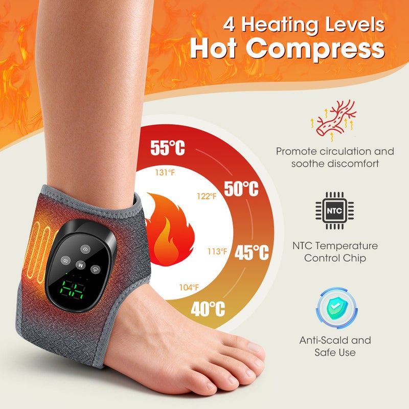 Heated Vibrating Electric Foot and Leg Massager with Ankle Warmer - Image 3