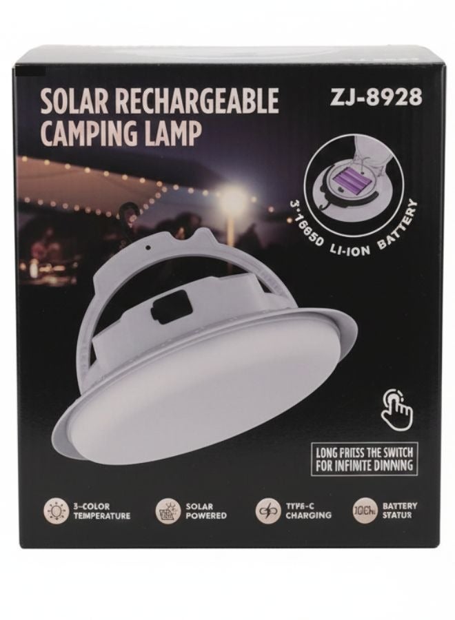 SMARTX Solar Rechargeable Camping Lamp Lantern, LED Camping Tent Solar Lantern Lights Different Mode USB Rechargeable Portable Light Tent Hanging Flashlight Lantern for Hiking, Power Failure, Hurricane, Outdoor Fishing Emergency Courtyard Garden - Image 3