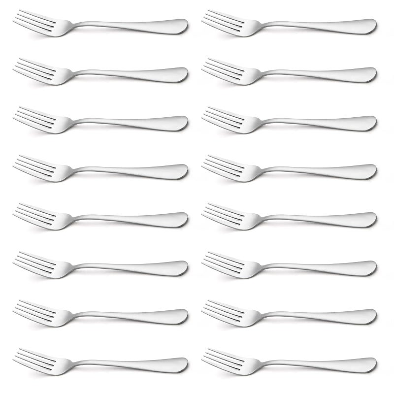 Briout Silverware Set of 16 Dinner Forks 8 Inches Premium Food Grade Stainless Steel Forks for Home Kitchen Party Restaurant Mirror Polished Dishwasher Safe