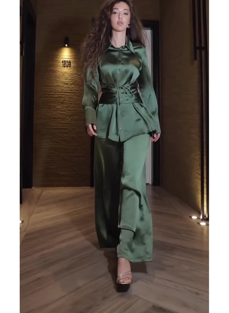 Shougu New High-end Temperament Shirt Two-piece Set For Women - Image 3