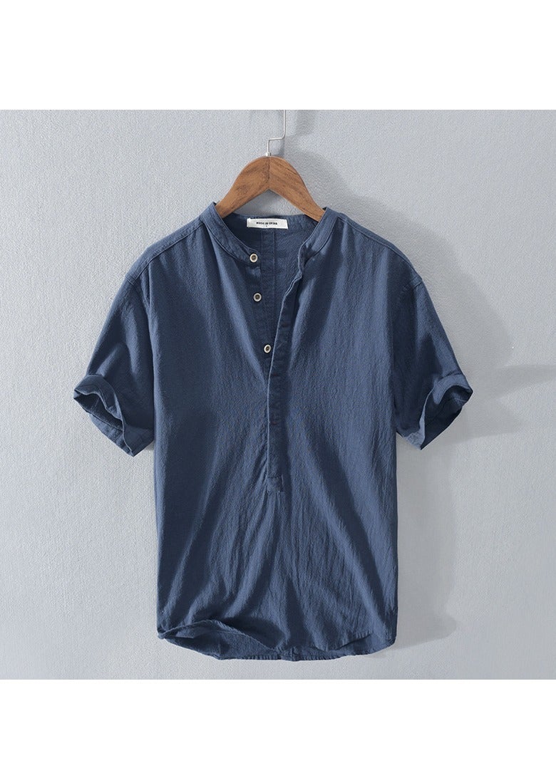 Warrior Men's Cotton And Linen Short Sleeved Shirt  - Image 1