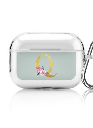 Classic Clear printed Case for Apple Airpods Pro Soft TPU Gel Thin Transparent Flexible Cover - Custom Monogram Initial Letter Floral Pattern Alphabet - Q ( Light Green ) - pzsku/Z71324F98C59DBFB41C8BZ/45/_/1697116222/0473f49d-c58f-46db-8ac6-dd2e005696cc