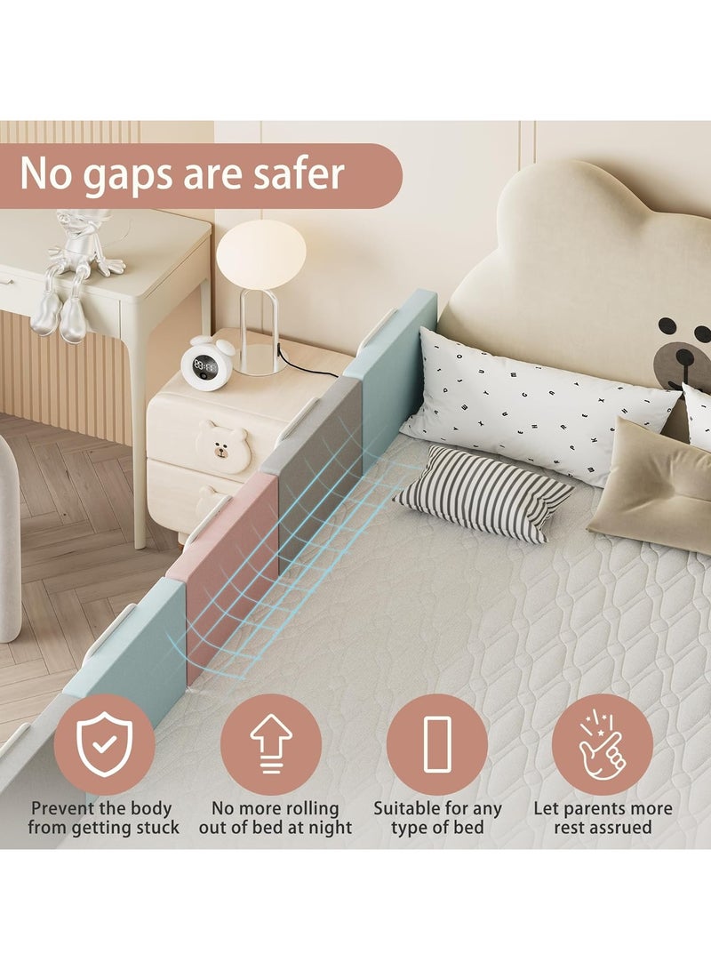 CityRiya-Long Toddler Bed Rails for Crib, Bed Rail Guard for Toddlers, Baby Crib Guard Bumper, Kids Adjustable Fall Protection Guardrails, Safety Bed Fence Protector Rail, Kids Safe Bed Side Rail for Queen, King Beds (0.5M) - Image 4