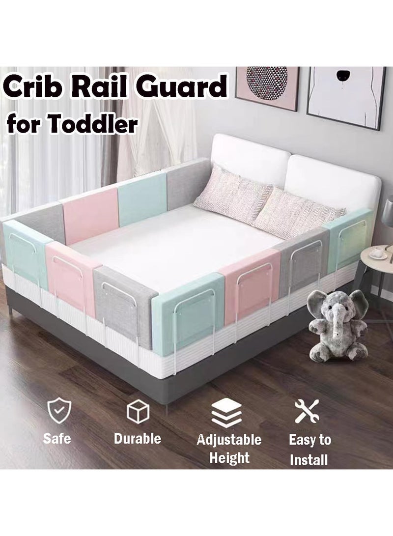 CityRiya-Long Toddler Bed Rails for Crib, Bed Rail Guard for Toddlers, Baby Crib Guard Bumper, Kids Adjustable Fall Protection Guardrails, Safety Bed Fence Protector Rail, Kids Safe Bed Side Rail for Queen, King Beds (0.5M) - Image 5