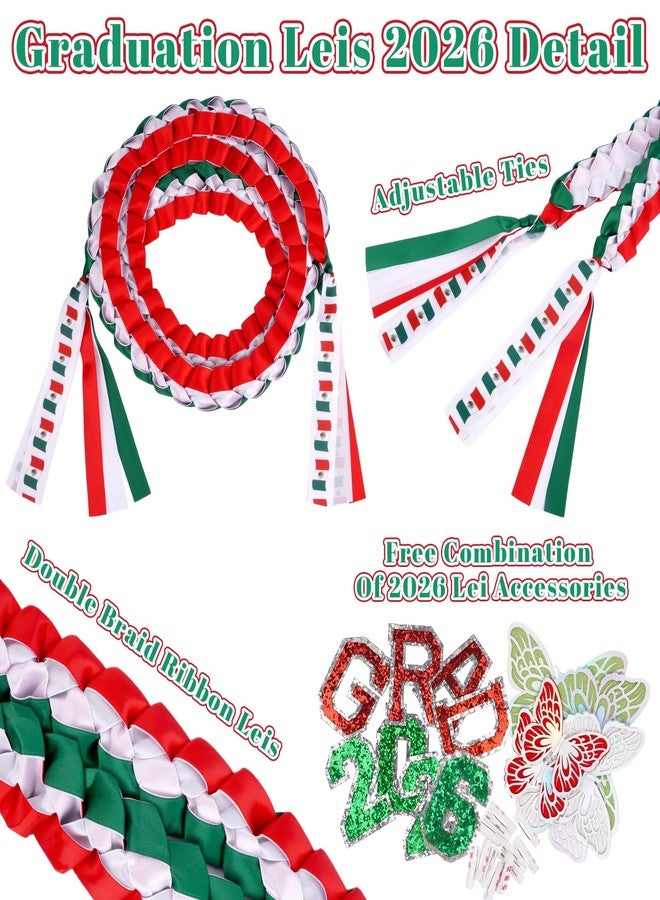 JIZWPOOM Mexican Graduation Leis 2026,Class of 2026 Graduation Ribbon Lei with Butterfly and Pins,Double Handmade Congrats,Graduations Gifts for High School College - Image 5
