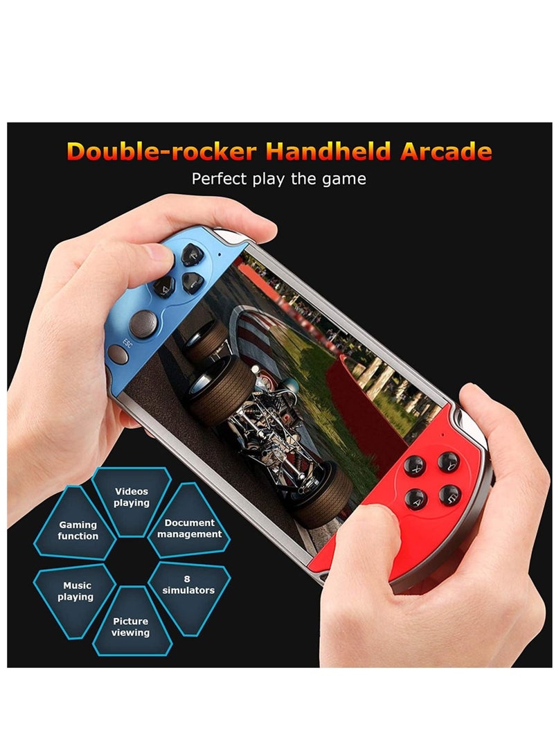 Captaintech Handheld Game Console Video Game Console Handheld Game Players X7 4.3 Inch Double Rocker 8GB Memory Built-in 1000 Games MP5 Game Controller TV Output - Image 3