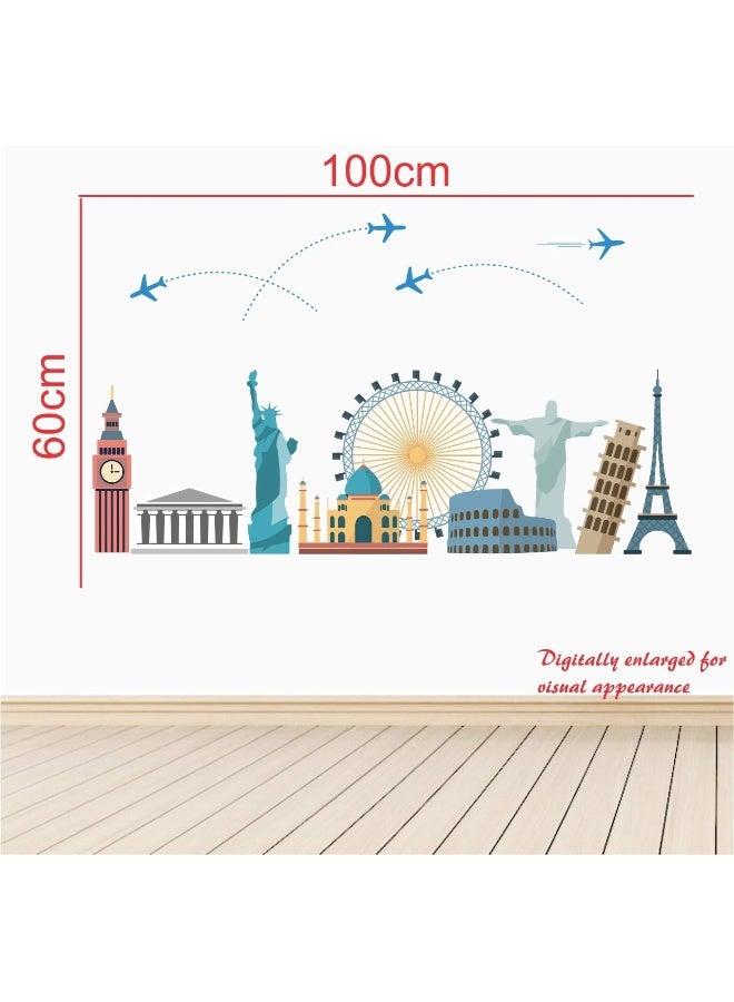 StickMe 'Worlds Wonders - Travel Wall Sticker' -SM074 (PVC Vinyl - 100cm X 60 cm) - Image 3