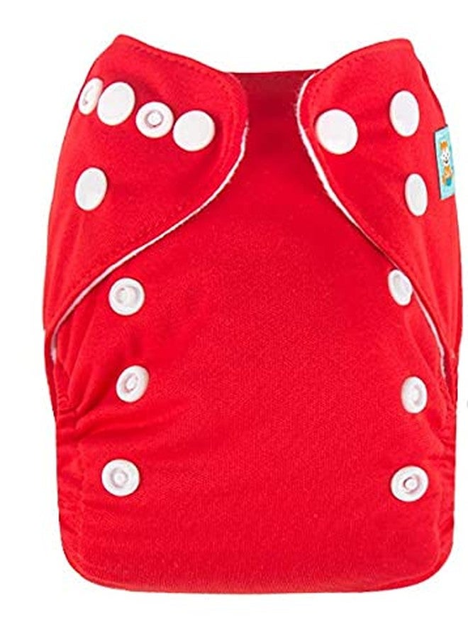 Mopslik - Reusable Adjustable Washable button Cloth Diaper with 5 Layered Insert (Red) - Image 3