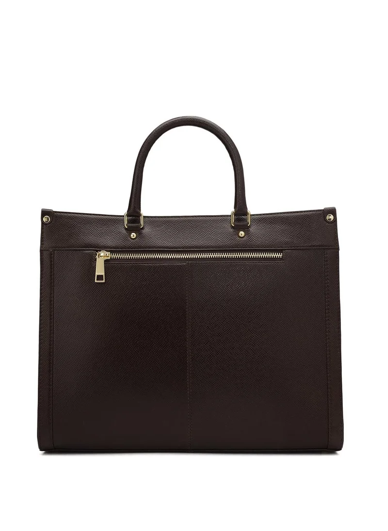 Da Milano  Genuine Leather Brown Tote Bag for Women | Best Price UAE