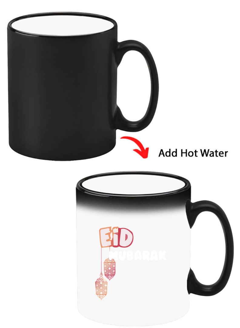 Theodor Color Changing Heat Sensitive Ceramic Mug, Image Revealed When HOT Liquid is Added! Eid Mubarak white - Image 1