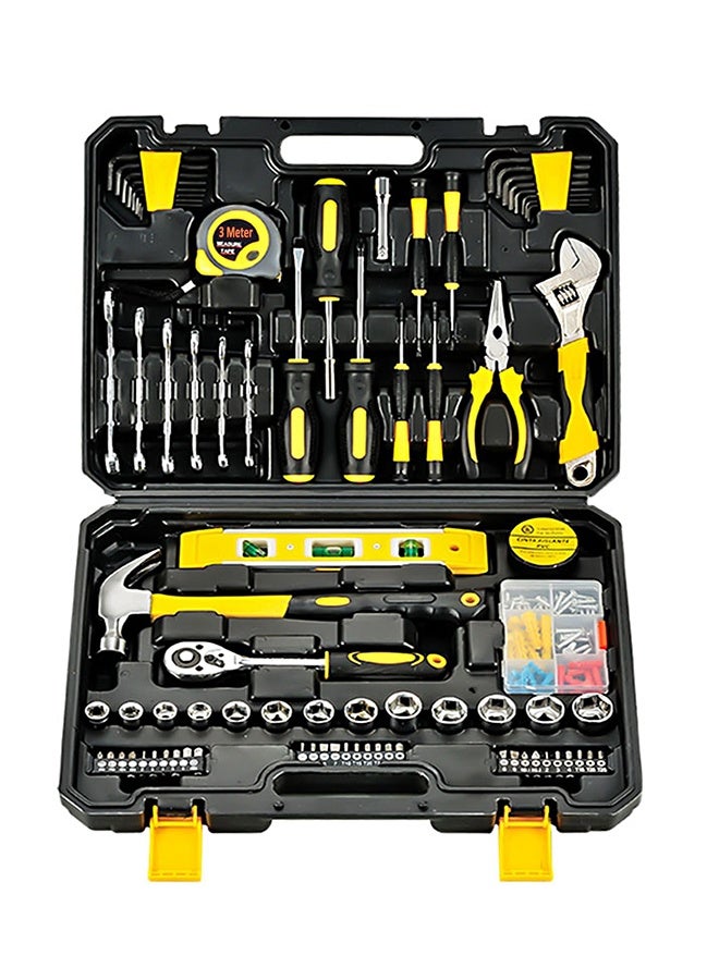 عربست مجموعة أدوات منزلية عامة مكونة من 108 قطعة مع صندوق أدوات بلاستيكي وحقيبة تخزين تُستخدم لإصلاح السيارات والمنزل - Image 1