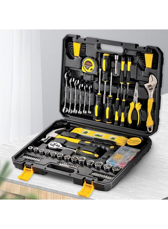 عربست مجموعة أدوات منزلية عامة مكونة من 108 قطعة مع صندوق أدوات بلاستيكي وحقيبة تخزين تُستخدم لإصلاح السيارات والمنزل - Image 3