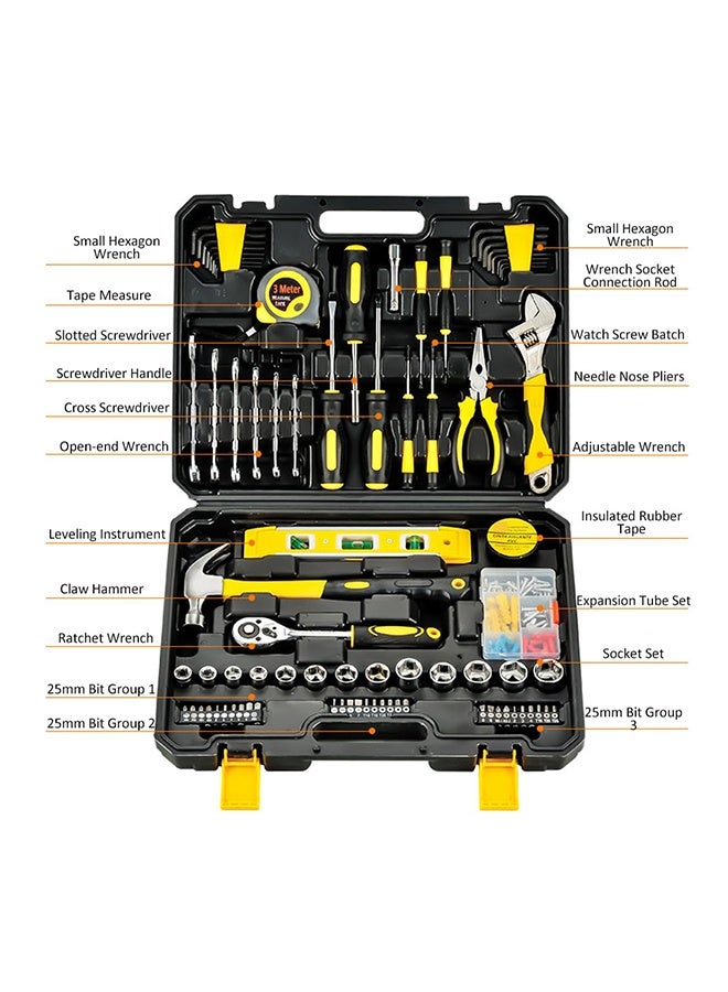 عربست مجموعة أدوات منزلية عامة مكونة من 108 قطعة مع صندوق أدوات بلاستيكي وحقيبة تخزين تُستخدم لإصلاح السيارات والمنزل - Image 4