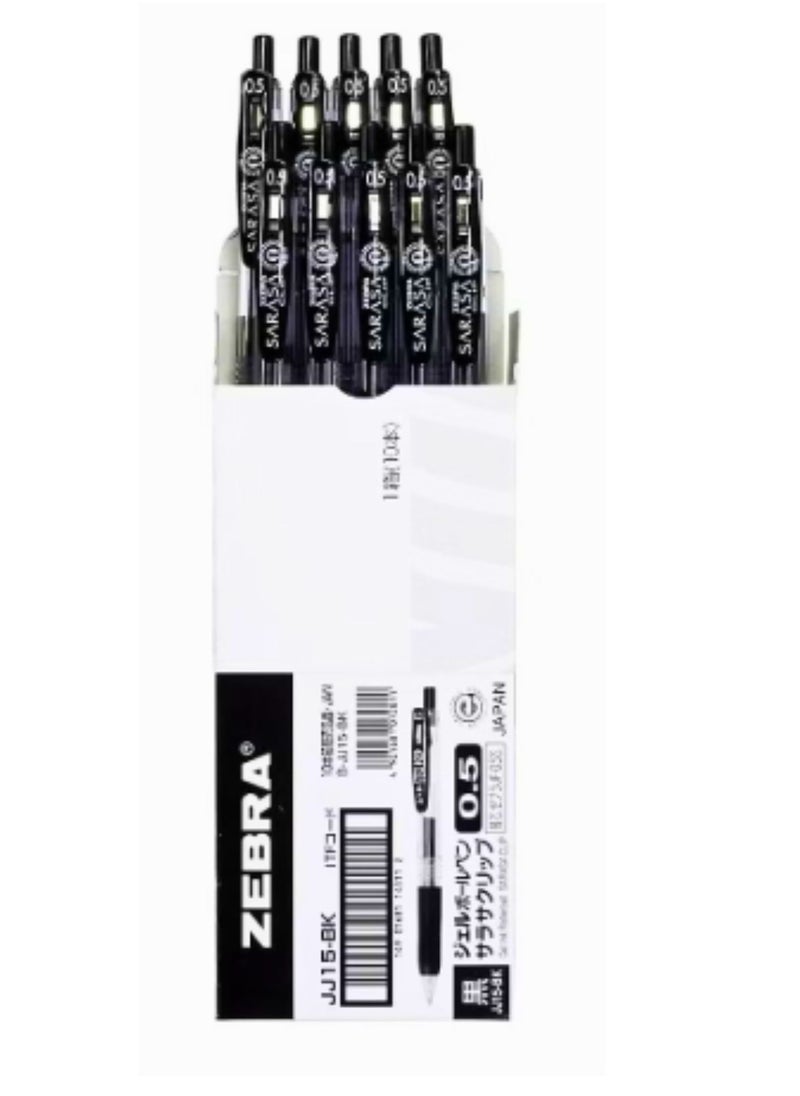 ZEBRA 10 Piece Sarasa Clip 0.5mm Black Ink Retractable Pen  - Image 1
