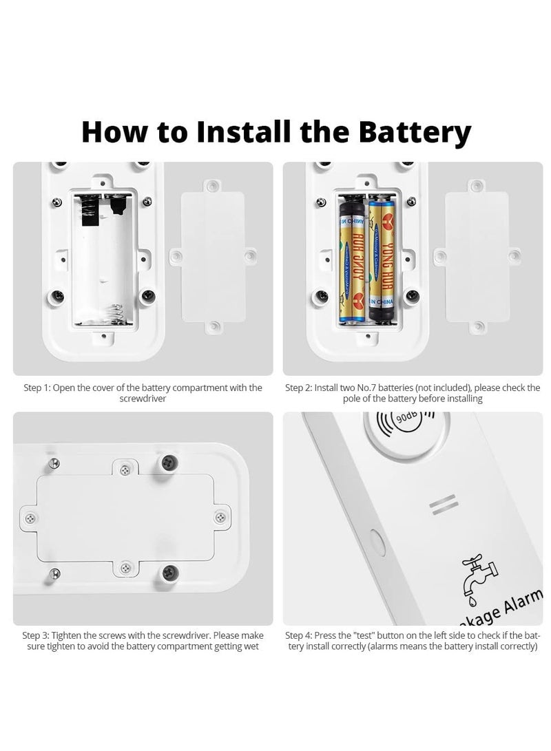 Zikra Water Leak Detector, 2 Pack Water Sensor Detector and Water Level Sensor Alarms, Work Alone and Doesn't Require Any Wiring or Setup, Use for Your Bathroom, Laundry Room, Kitchen - Image 5