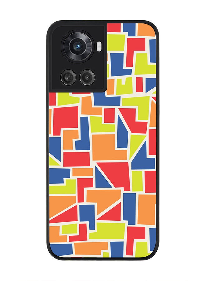Stylizedd Rugged Black edge case for OnePlus 10R 5G/OnePlus Ace 5G Slim fit Soft Case Flexible Rubber Edges Anti Drop TPU Gel Thin Cover - Color Shapes - Image 1