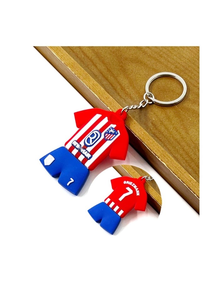Generic Barcelona/Messi/Juve/Cristiano Ronaldo/Paris/Chelsea/Real Madrid Shirt Jersey Keychain Accessory Pendant Bag Chain Car Keychain Creative Gift for Unisex 
