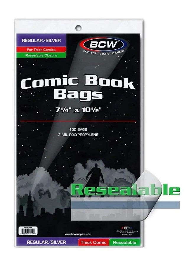 BCW 100 BCW RESEALABLE Silver Thick Comic Bags & Backer Boards - Image 2