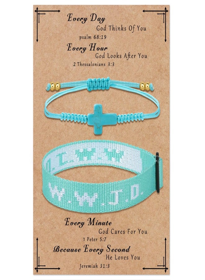 Raicegs WWJD Bracelet Cross String Bracelets for Women Men Christian Gift Jesus Bracelets Faith Religious Easter Christian Jewelry for Women - Image 1