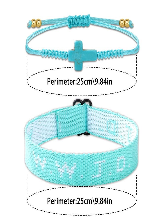 Raicegs WWJD Bracelet Cross String Bracelets for Women Men Christian Gift Jesus Bracelets Faith Religious Easter Christian Jewelry for Women - Image 3
