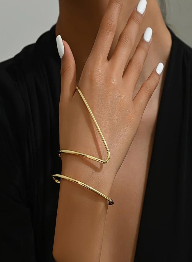 DNESHY Unique Bracelet, Anti Tarnish Stylish Adjustable Bangles for Girls, Rose Gold Adjustable Free-Size Open Hand Cuff Kada Women Accessories Anti Tarnish Jewelry Stainless Steel Bracelets Gifts - Image 2