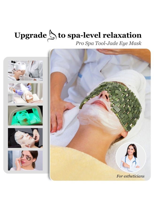 LazyGa Jade Eye Mask, Large Face Cooling Mask with 100% Real Jade for Hot and Cold Therapy, Green Jade Face Eye Sleep Mask, Relief, Eye Cover LazyGa - Image 2