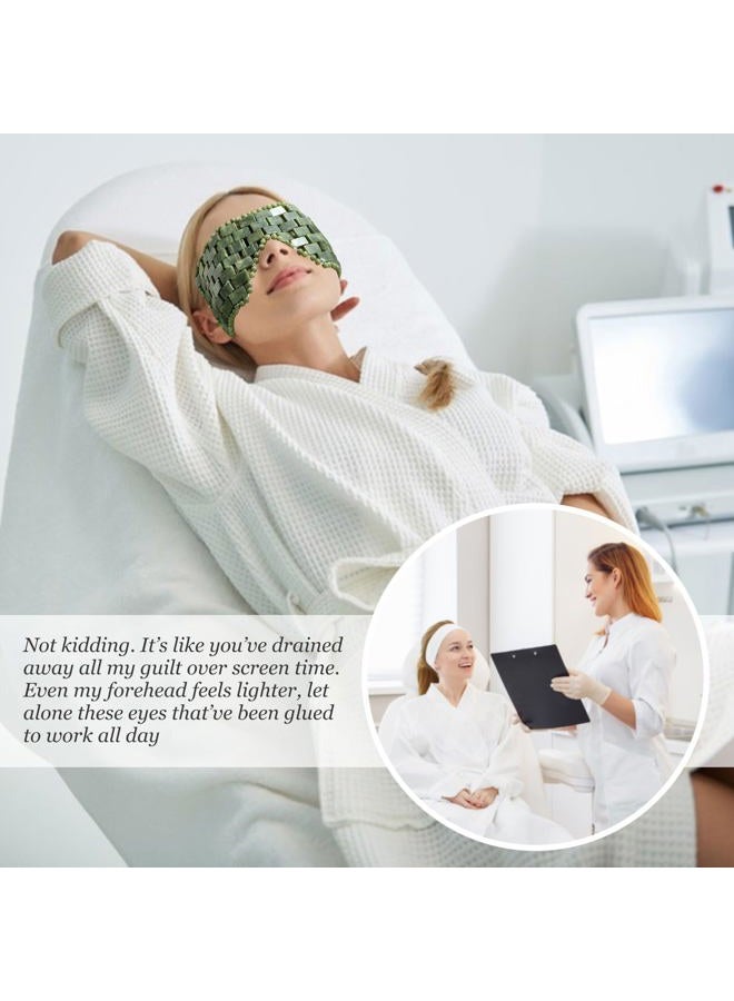 LazyGa Jade Eye Mask, Large Face Cooling Mask with 100% Real Jade for Hot and Cold Therapy, Green Jade Face Eye Sleep Mask, Relief, Eye Cover LazyGa - Image 3