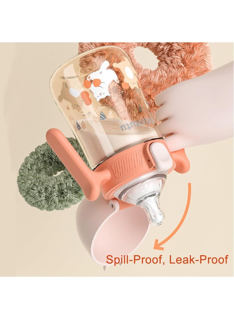 Baby Sippy Cup 240ml with Weighted Straw, 3-in-1 Spill-Proof & Leak-Proof Sippy Cup for Toddlers, BPA-Free Soft Silicone Spout with Handles (Orange) - Image 3