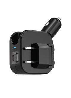 Duo Power Car & Wall Charger EU PLUG 20W Power Delivery Fast Charging Universal Compatibility / USB-A Port / USB-C Port / Durable Build / Dual Functionality / Compact Design - Black