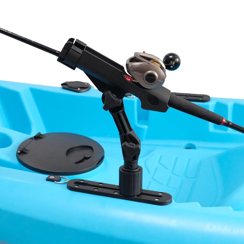 HiUmi 2 Pack Fishing Rod Holder with Track Mount Universal T-Shaped Screw Mounted on Rail for Kayak, Canoe, Fishing Boat (2Pack Extender Rod Holder with Rail) - Image 5