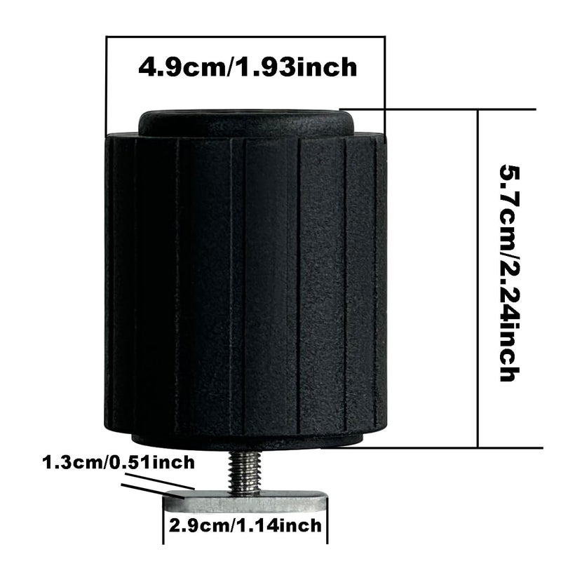 HiUmi 2 Pack Fishing Rod Holder with Track Mount Universal T-Shaped Screw Mounted on Rail for Kayak, Canoe, Fishing Boat (2Pack Extender Rod Holder with Rail) - Image 3
