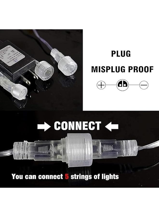 The Bros Dazzle Bright 480 LED Christmas Light, Meteor Shower Rain Lights 50cm 10 Tubes, Waterproof Plug in Falling Rain Lights Decorations for Xmas Tree Yard Party,Solar waterproof version.  - Image 4